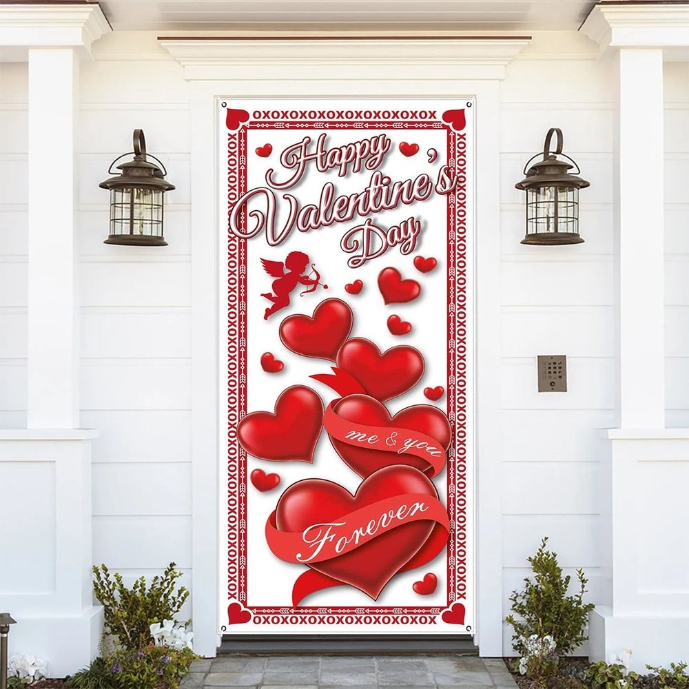 Valentines Day Decorations Clearance! Valentine'S Day Door Cover Decoration Creative Background Valentine'S Day Front Door Decoration