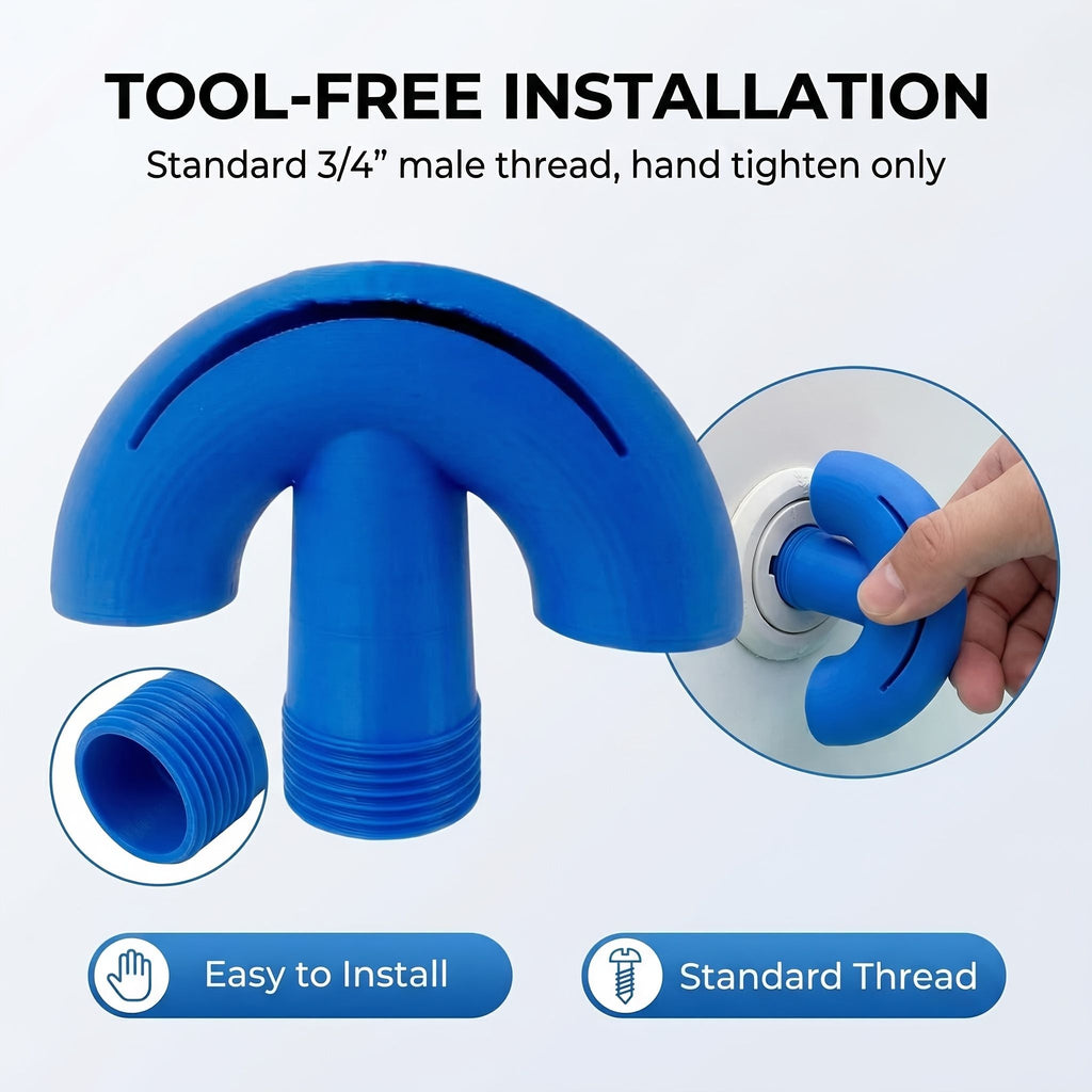 3/4 Inch Universal Swimming Pool Aeration Fountain, Cools Hot Water, Creates Waterfall Spray for Above Ground & In Ground Pools, Blue 5Pcs