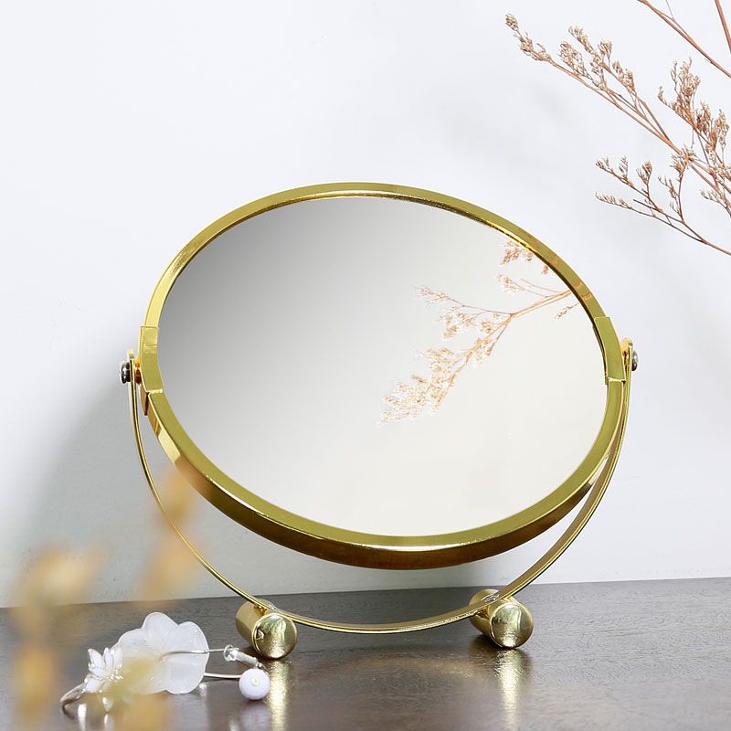 Rotating Vanity Mirror Desktop Vanity Mirror Rotating Mirror Portable Desk Dresser Mirror for Desk Bedroom Desktop Mirror Desk