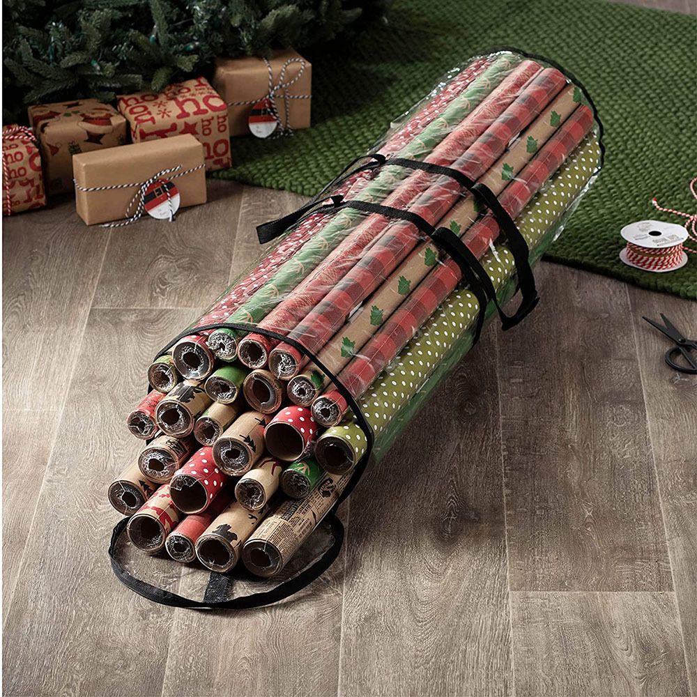 Gift Storage Bag Cylindrical Bag Gift Container Xmas Supply Gift Wrapping Organizer Xmas Storage Bag Gift Wrapping Storage Bag