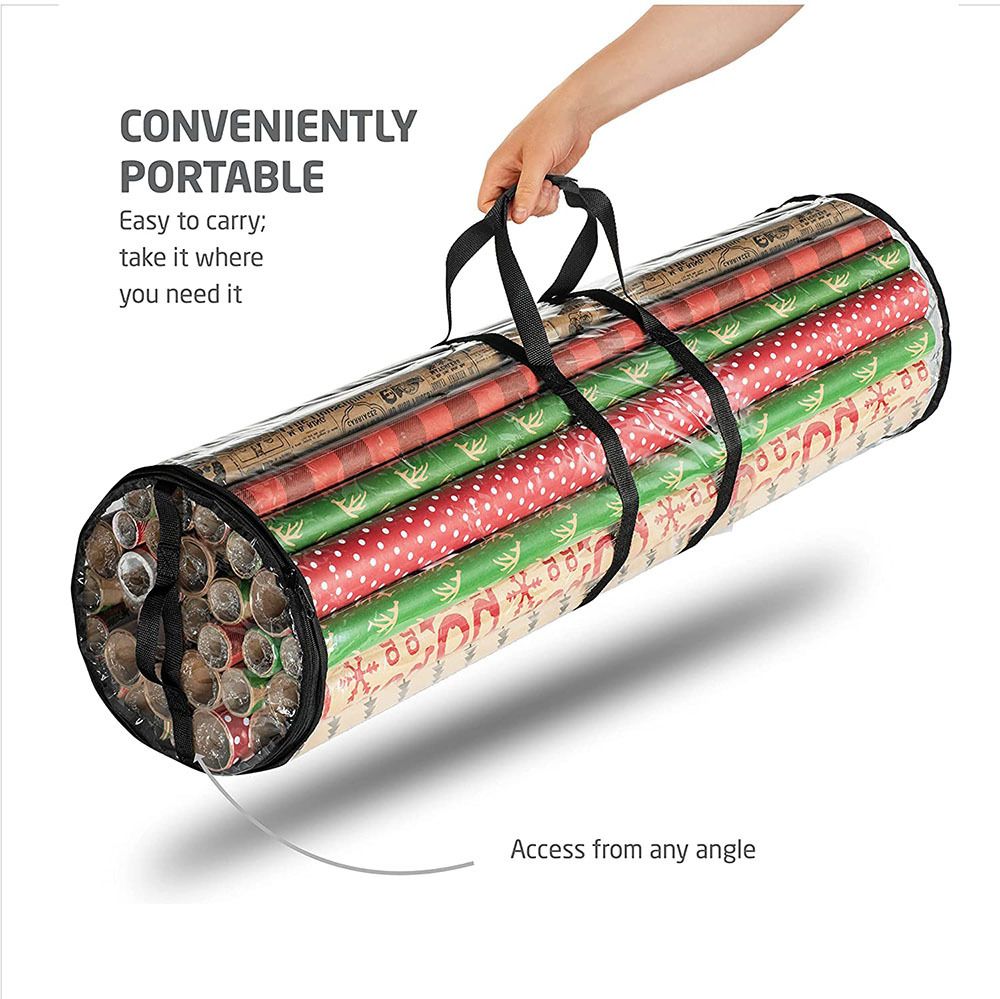 Gift Storage Bag Cylindrical Bag Gift Container Xmas Supply Gift Wrapping Organizer Xmas Storage Bag Gift Wrapping Storage Bag