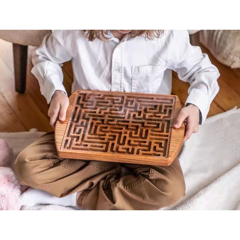 Labyrinth Game Marble Maze with One Steel Marble,Maze Toy for Kids Youngsters Adults,Wooden Puzzle Maze Brain Teaser Games