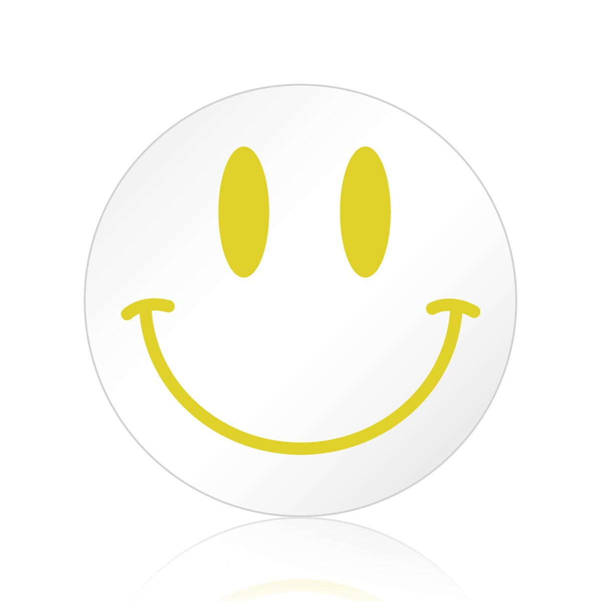 Yellow  Mirror 12 inch Smiling Face Mirror Decor Aesthetic Mirror for Teen Girls, Acrylic Mirror Tile Round Mirror Circle Wall