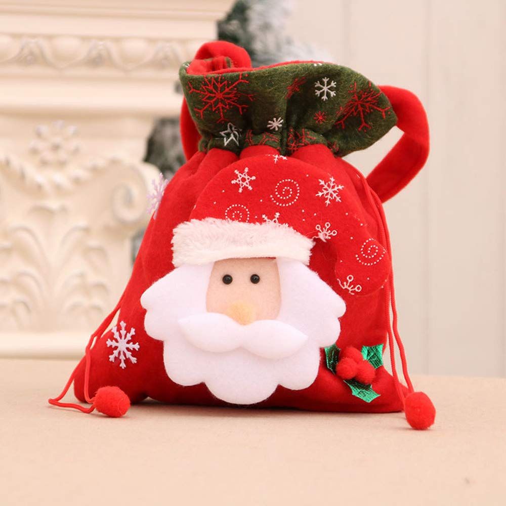 Christmas Gift Bags 4 Pack Christmas Candy Bags 3D Design Xmas Present Bags for Christmas Decorations Christmas Gifts for Kids
