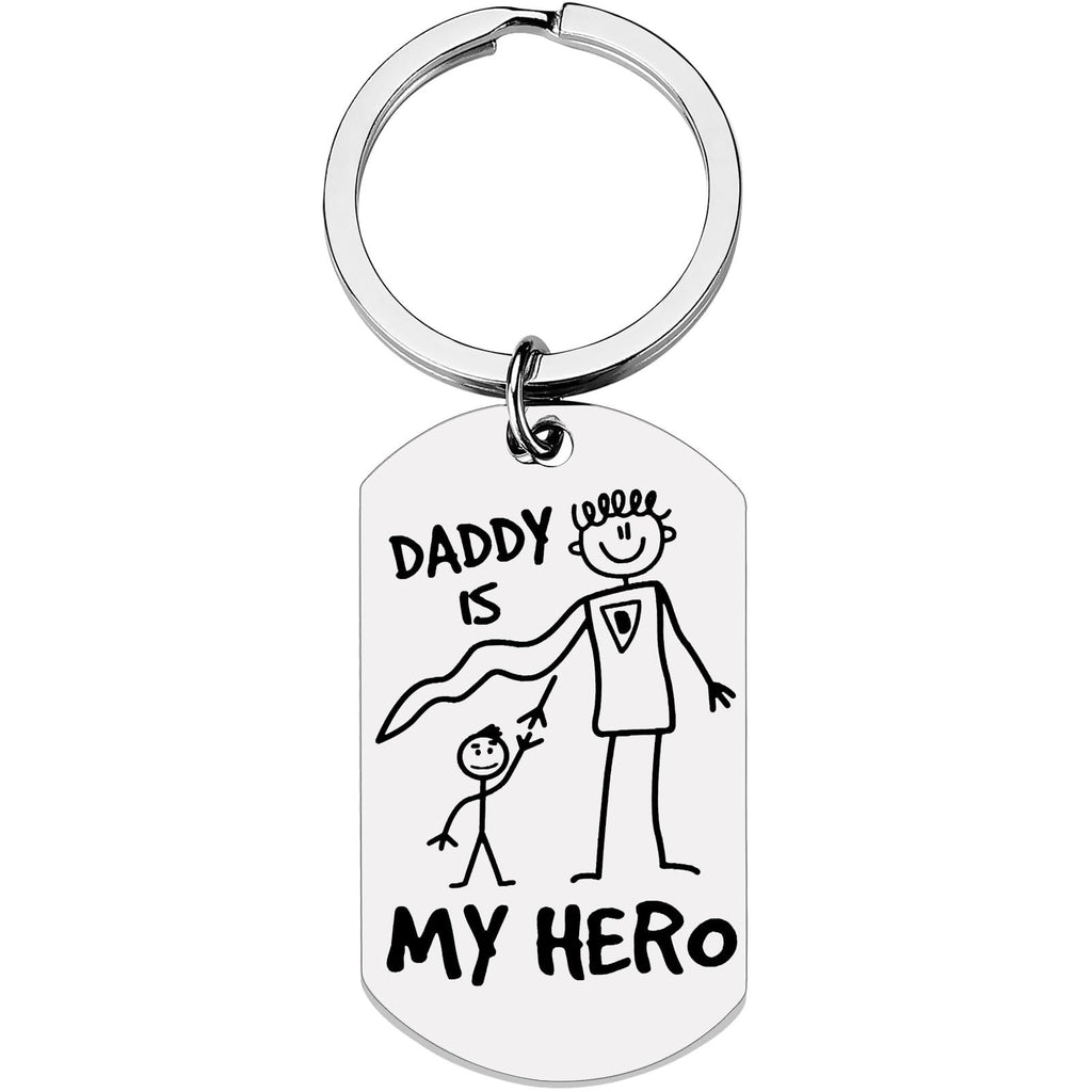 Dad Keychain for Men Cute Keychain for Car Backpack Gifts for Him Father’s Day Birthday Christmas from Son Daughter