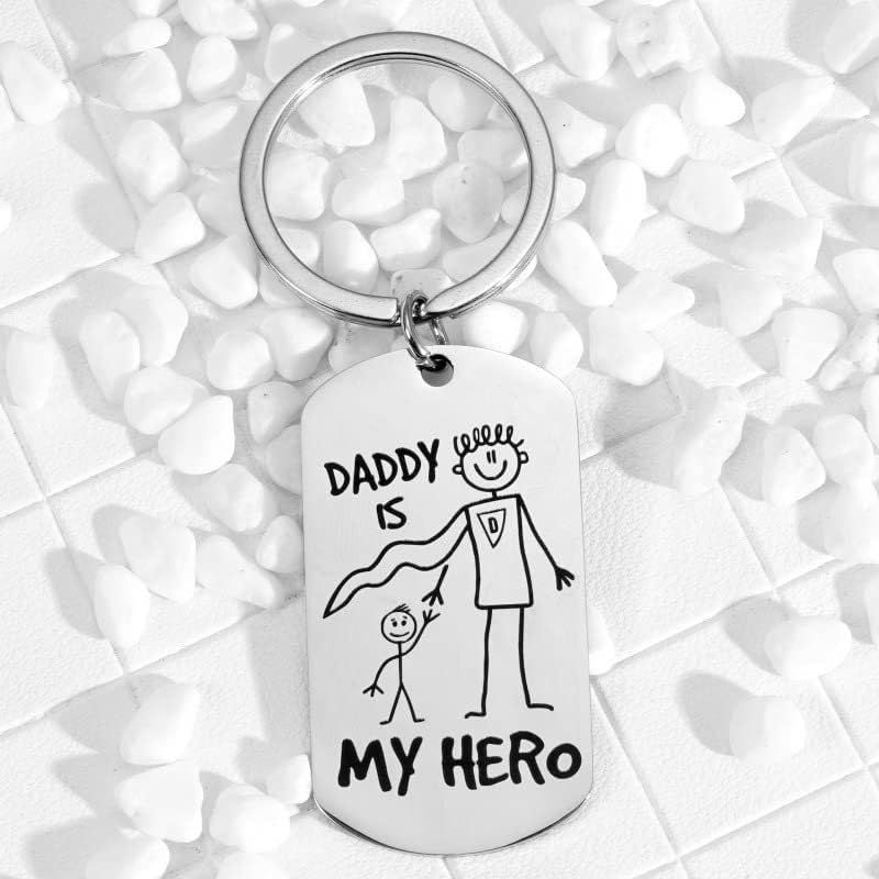 Dad Keychain for Men Cute Keychain for Car Backpack Gifts for Him Father’s Day Birthday Christmas from Son Daughter