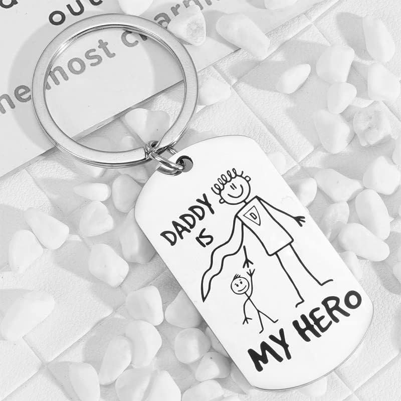 Dad Keychain for Men Cute Keychain for Car Backpack Gifts for Him Father’s Day Birthday Christmas from Son Daughter