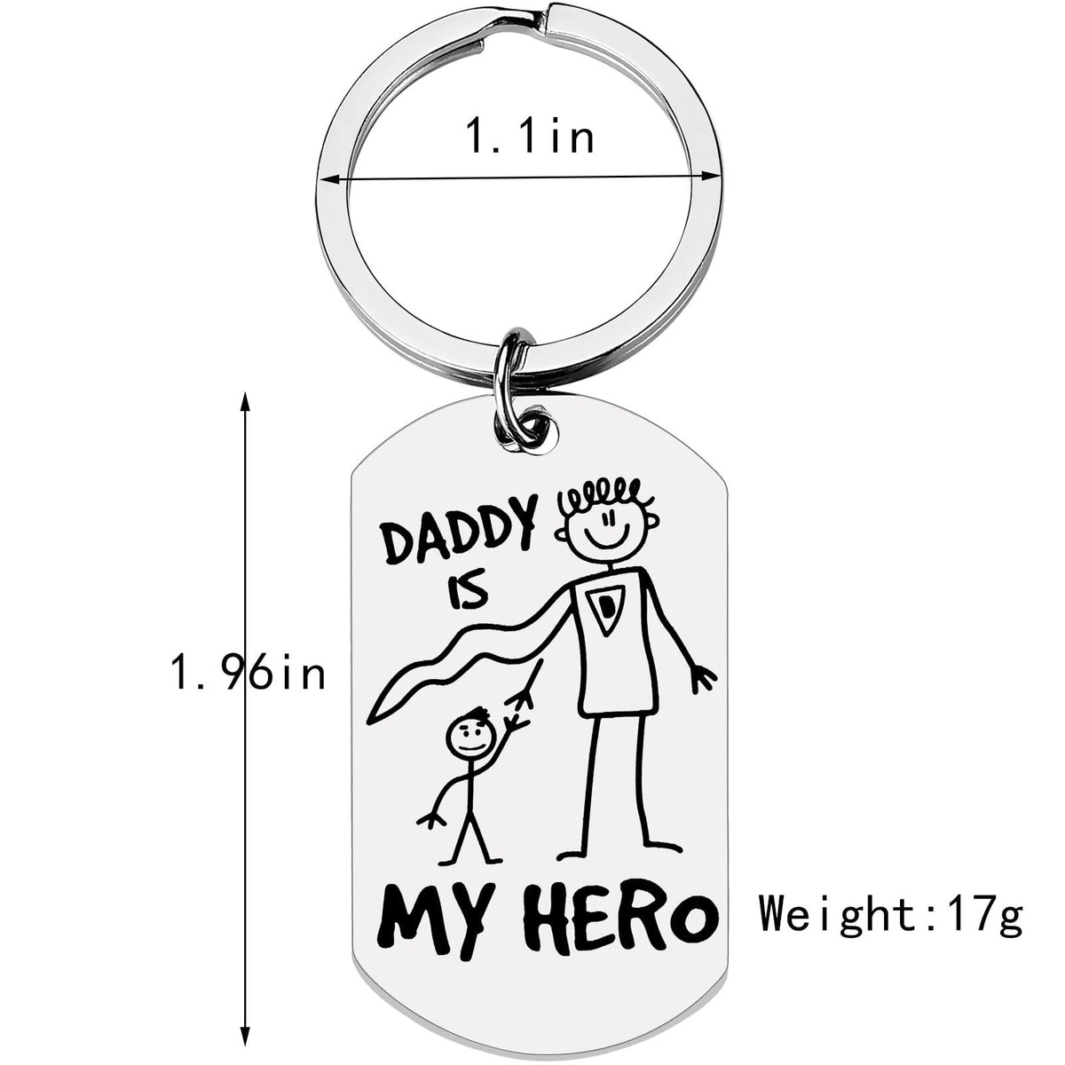 Dad Keychain for Men Cute Keychain for Car Backpack Gifts for Him Father’s Day Birthday Christmas from Son Daughter
