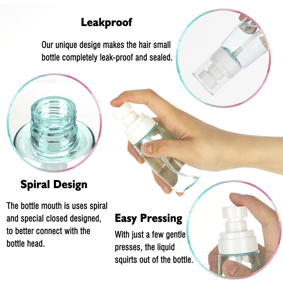 3 Pack 1oz/30ml Small Spray Bottle, Plastic Mini Spray Bottles, Travel Spray Bottle with Fine Mist,Tiny Spray Bottles