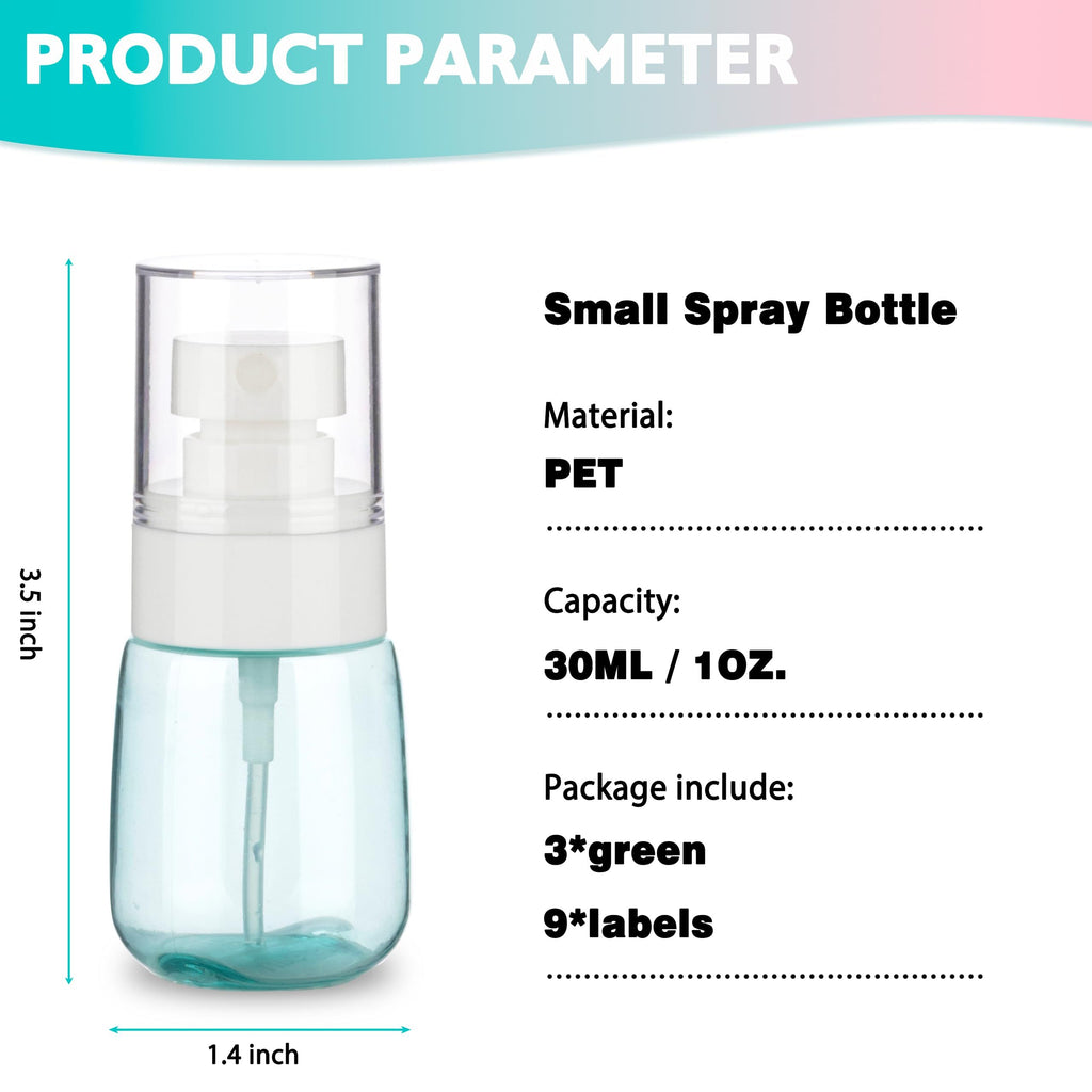 3 Pack 1oz/30ml Small Spray Bottle, Plastic Mini Spray Bottles, Travel Spray Bottle with Fine Mist,Tiny Spray Bottles