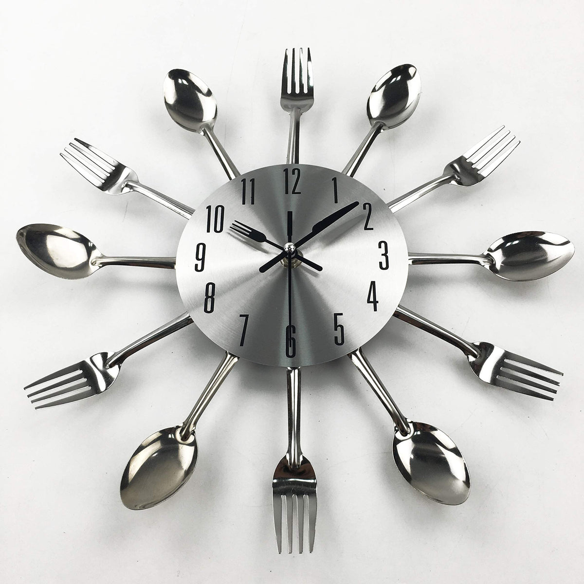 Cutlery Kitchen Wall Clocks with Fork and Spoon Dial, Silent Clock, Great Wall Decor and Nice Housewarming Gifts
