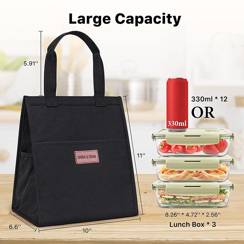 Lunch Bags for Women Insulated Reusable Lunch Tote with Internal Pocket, Adult Lunch Tote bag for Work