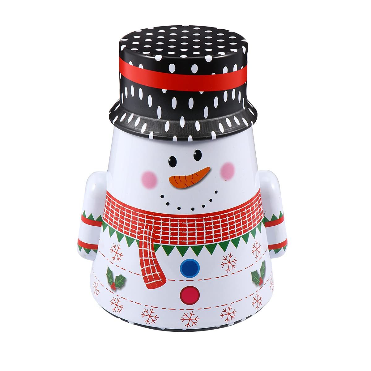 Storage Box Christmas Candy Tin Snowman Ornament Cookie Containers for Gift Giving Xmas Holiday Gifts Candy