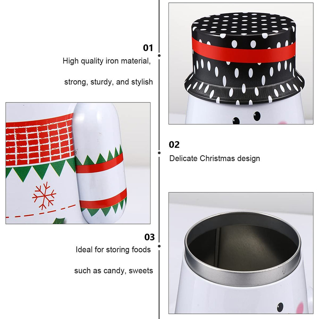 Storage Box Christmas Candy Tin Snowman Ornament Cookie Containers for Gift Giving Xmas Holiday Gifts Candy