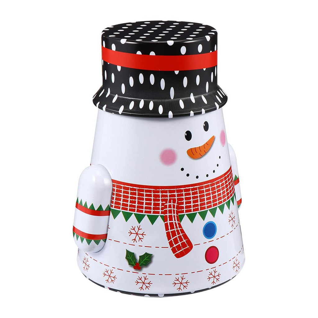 Storage Box Christmas Candy Tin Snowman Ornament Cookie Containers for Gift Giving Xmas Holiday Gifts Candy