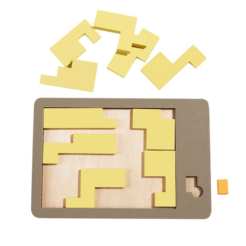 Tangram Wooden Puzzle-Brain Teaser Puzzles Block for Kids & Adult-Wood Block Puzzle - Logic Puzzle - Educational Sensory（2pcs）