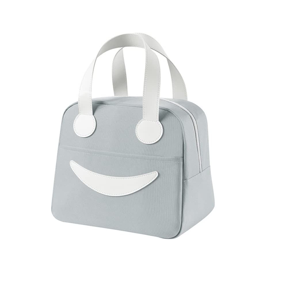 Portable Lunch Bag Mini Lunch Bag Insulated Bag Portable Cute Lunch Bag Outdoor Picnic Bag Ice Bag Outdoor Storage(Small,Grey)