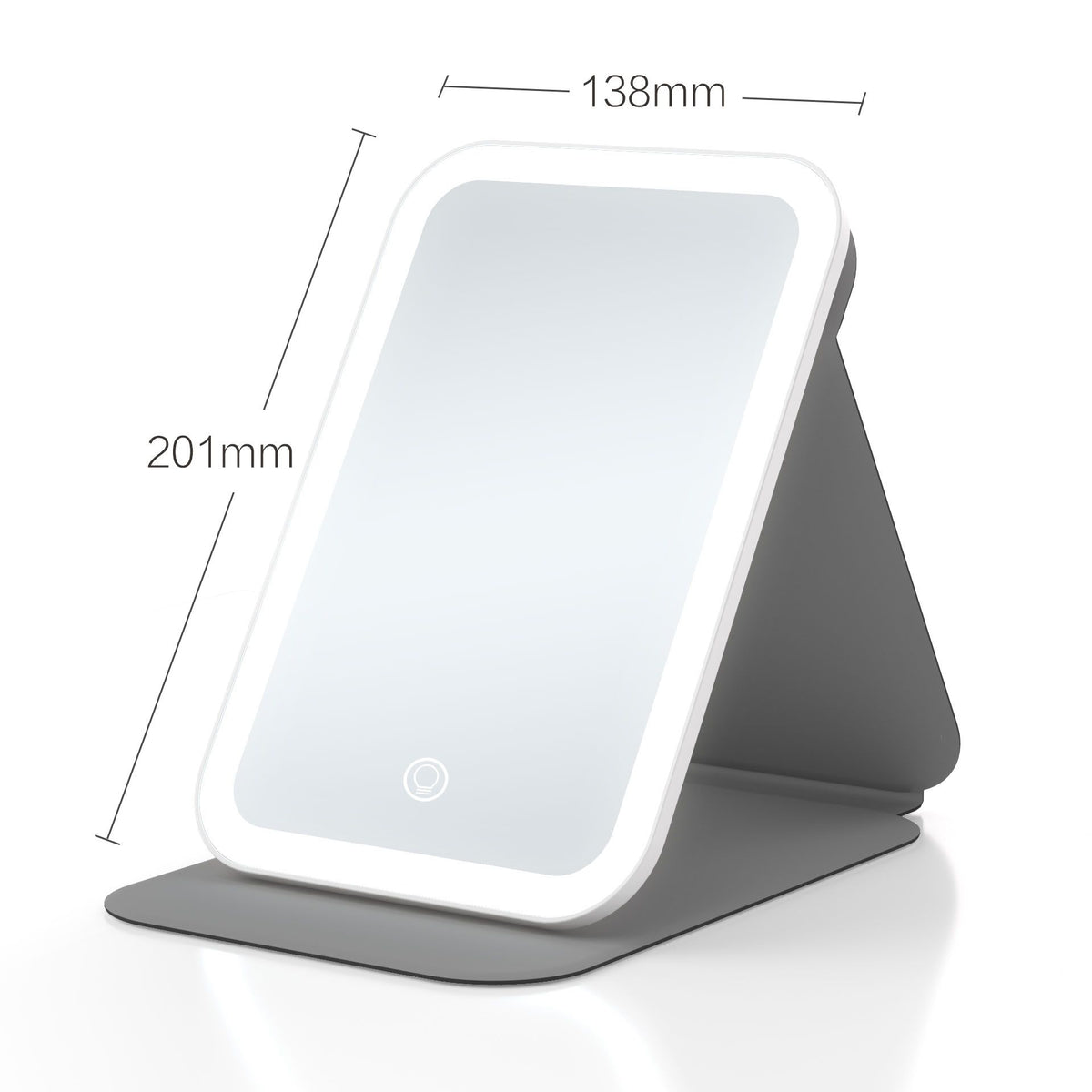 360° Rotating LED Makeup Mirror Rechargeable Travel Vanity Mirror with Mirror for Desk Lighted Compact Travel Mirror with