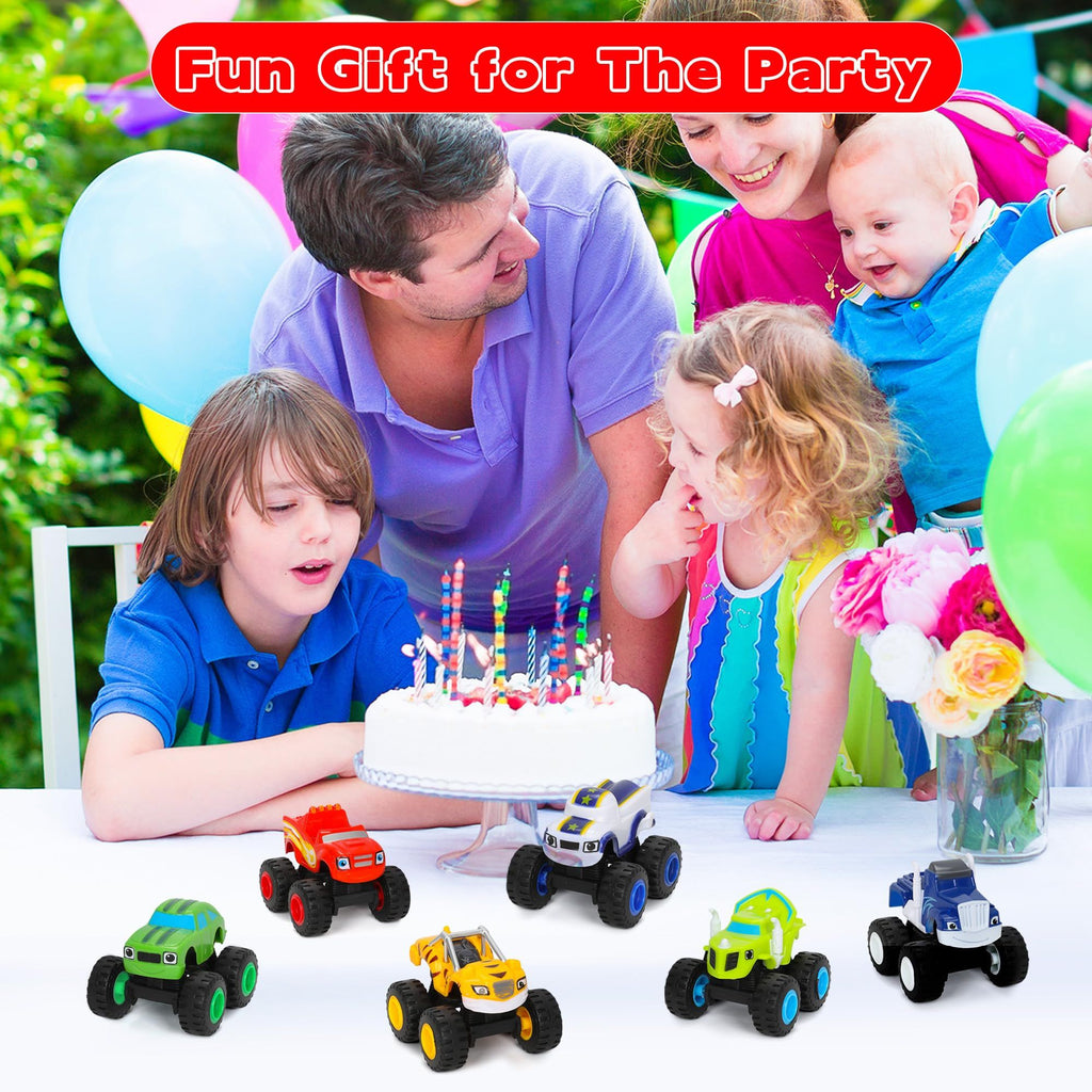 Monster Truck Toys for Kids - 6PCS The Monster Machines Racers Metal Push-Along Vehicles for Preschool Kids Ages 3 Years and Older