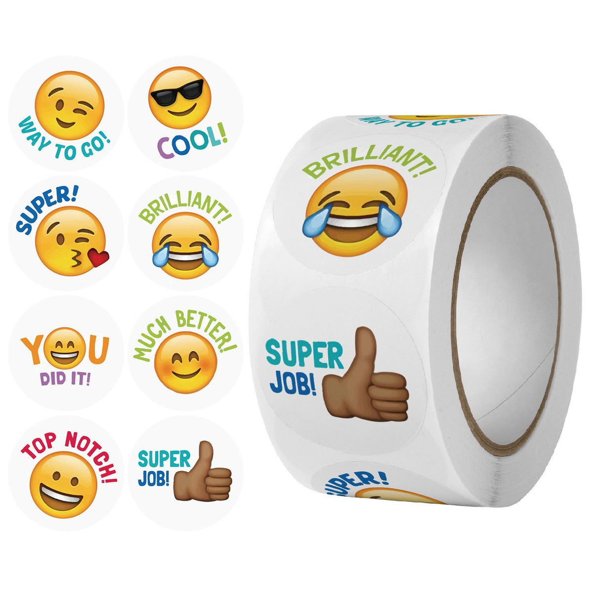 English teacher rewards children with stickers to encourage learning English labels, packaging emoji toys