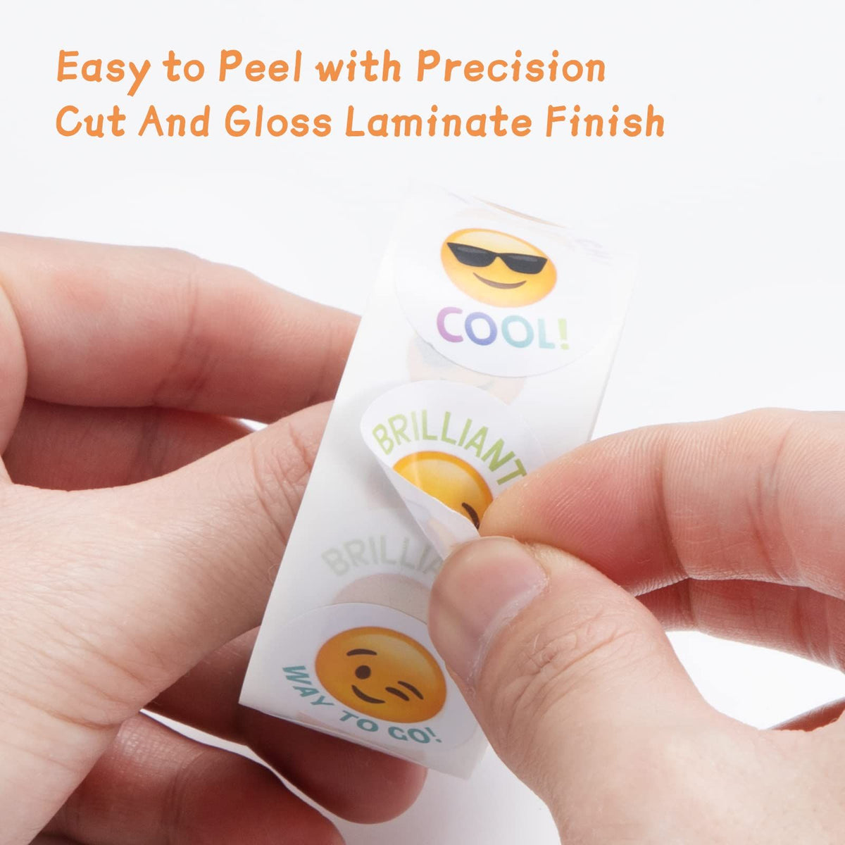 English teacher rewards children with stickers to encourage learning English labels, packaging emoji toys