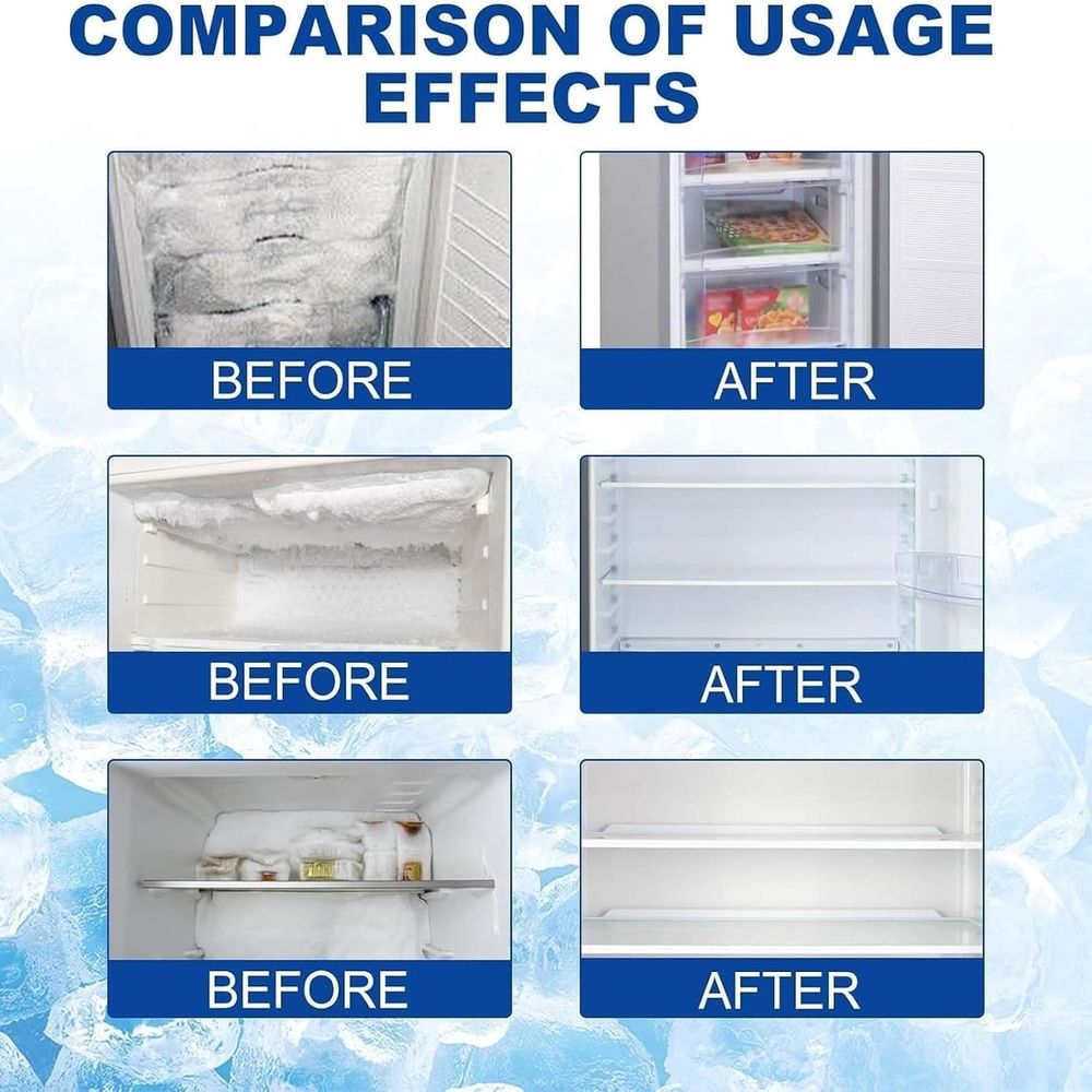 Quick Deicing Spray, Defrosting Spray For Fridge Freezer, Refrigerator Defrost SprayFreezer Defroster Sprays, De Icer Sprays For Freezer, Saves Electricity And Odour