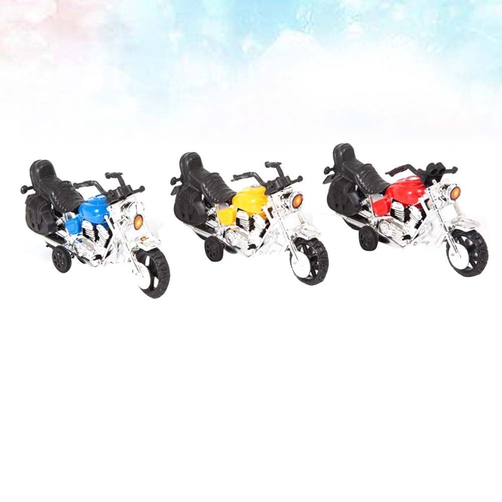 3PCS Assorted Color Plastic Motorbike Cake Toppers Decorations for Father's Day Party and Special Occasions