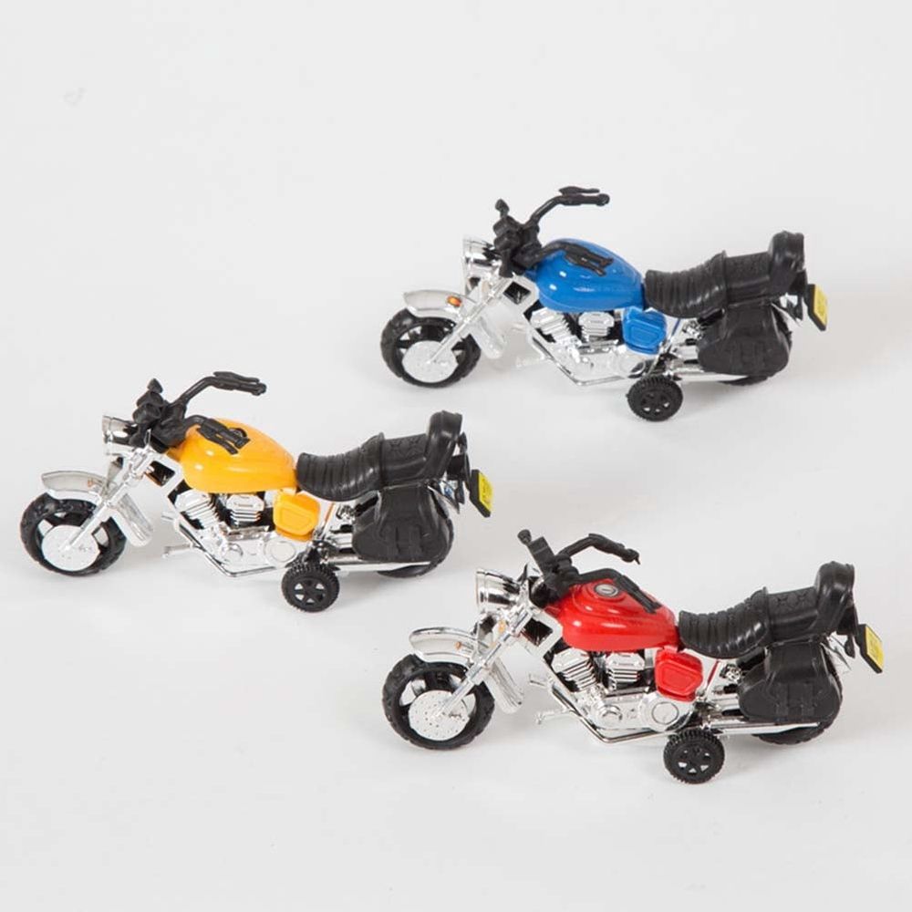 3PCS Assorted Color Plastic Motorbike Cake Toppers Decorations for Father's Day Party and Special Occasions