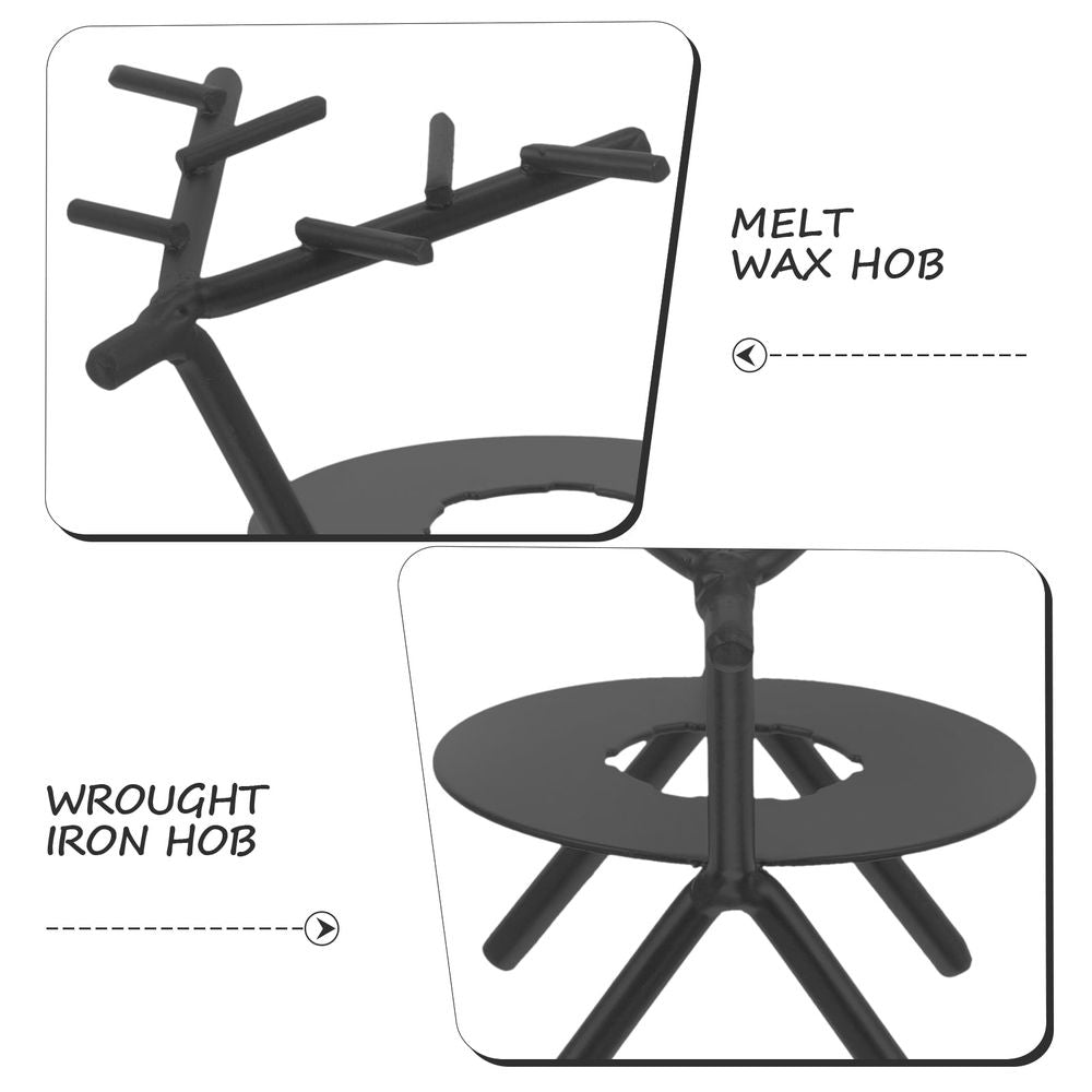 Compact Iron Wax Heater Stain Resistant Black for Outdoor 2Sets