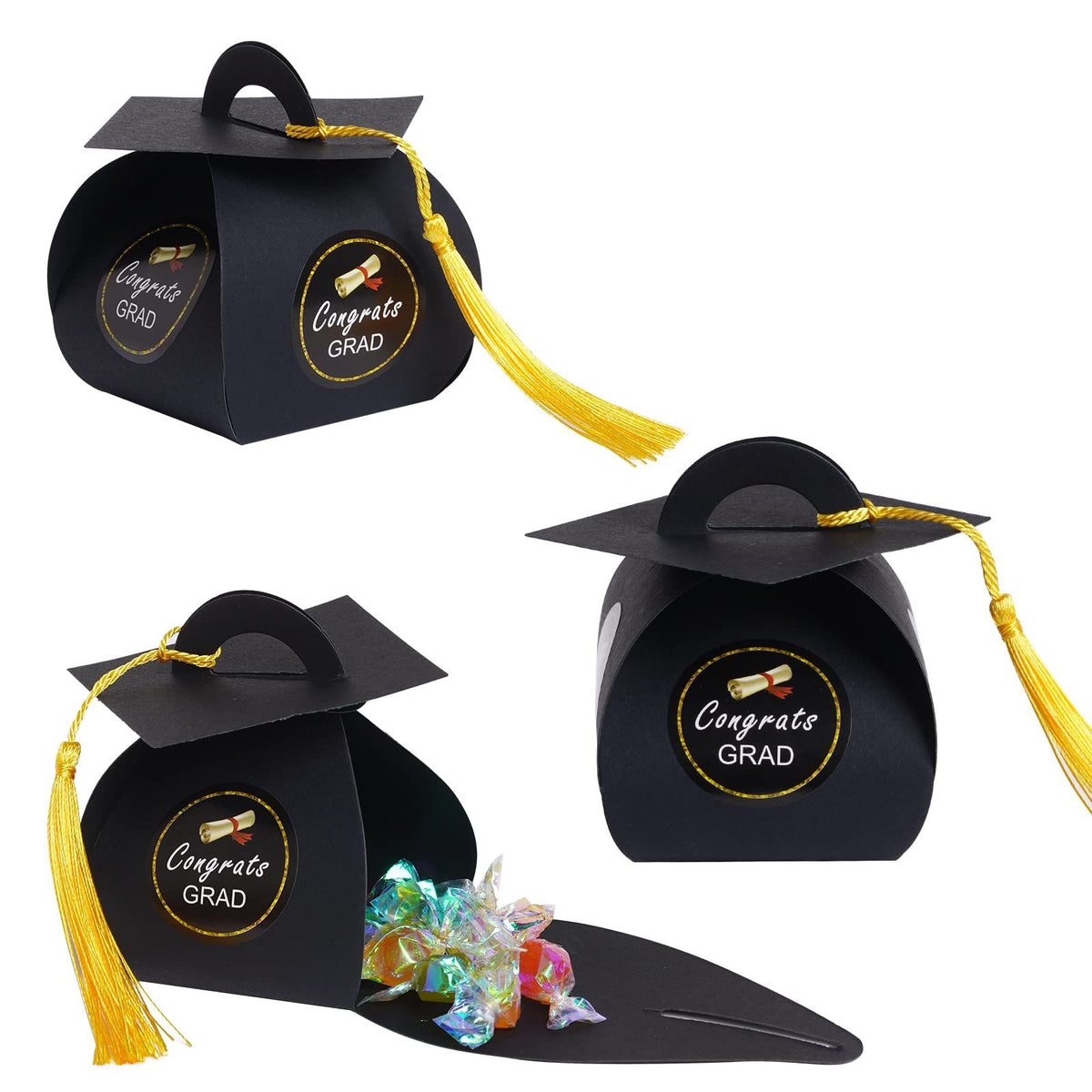 50 Pieces Graduation Cap Gift Box Graduation Candy Box Grad Candy Boxes Graduation Party Favors Boxes for Graduation