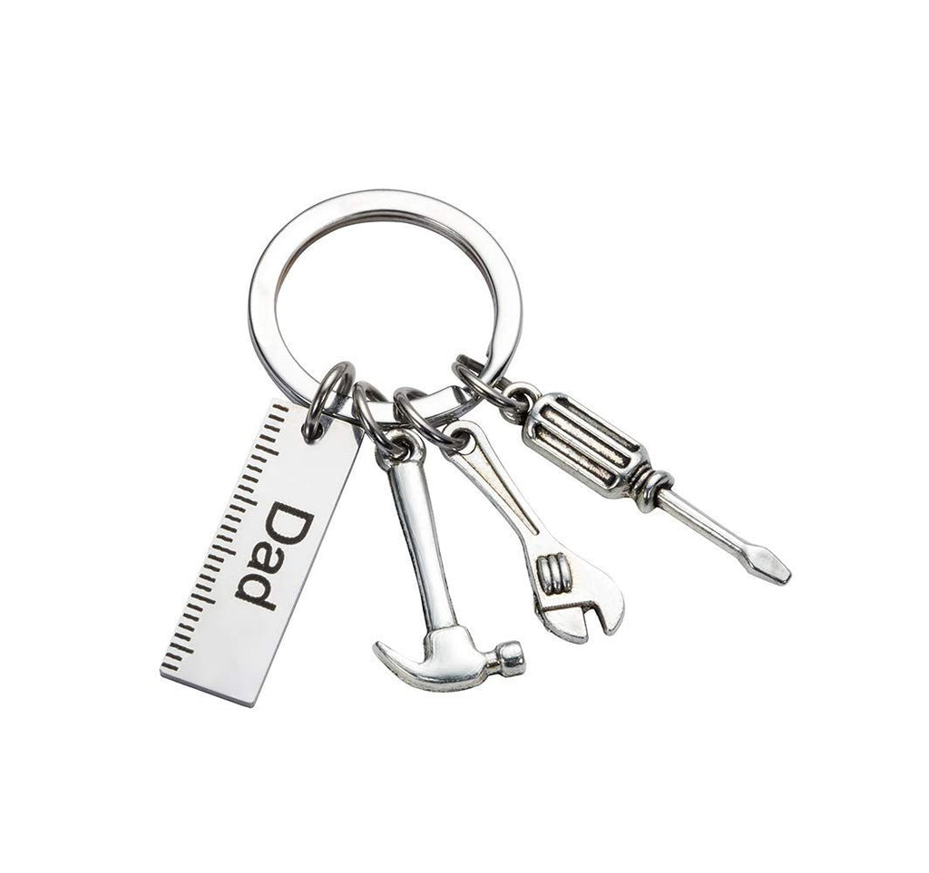 Keychain with Ruler Hammer Wrench Screwdriver Gifts for Dad, Father’s Day Birthday Gifts from daughter and Son
