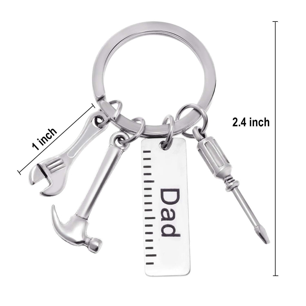 Keychain with Ruler Hammer Wrench Screwdriver Gifts for Dad, Father’s Day Birthday Gifts from daughter and Son