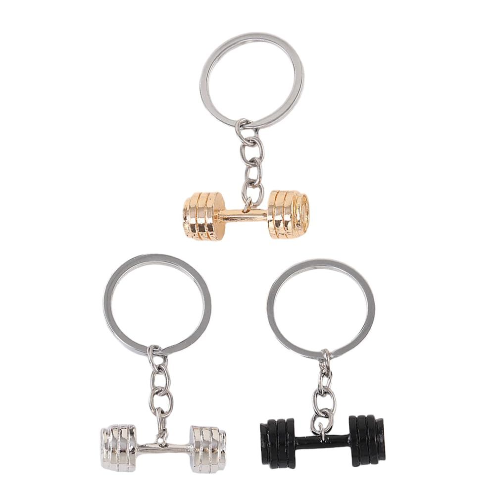 Keychain for Boyfriend Husband Father 3 Pcs Dumbbell Shape Key Chains Birthday Gift for Romantic Gift, Valentines Day,Father’s Day