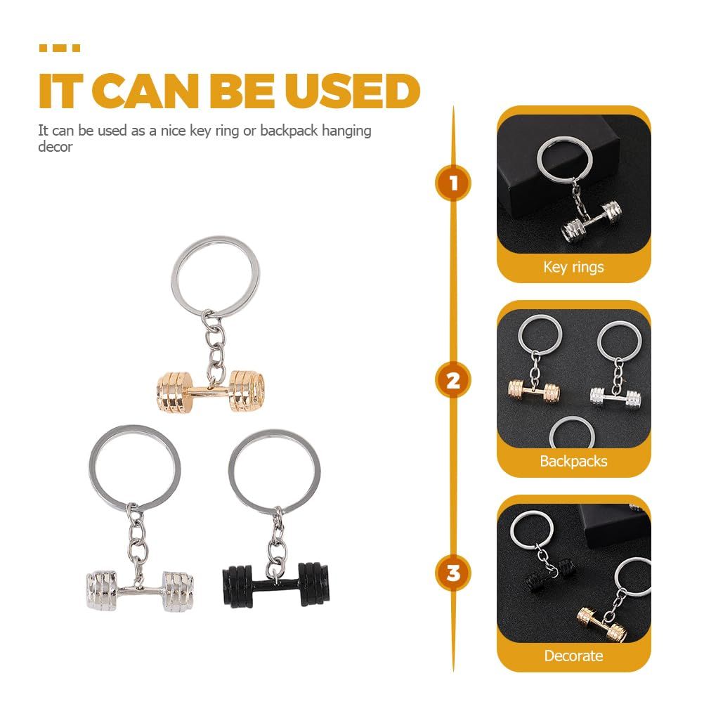 Keychain for Boyfriend Husband Father 3 Pcs Dumbbell Shape Key Chains Birthday Gift for Romantic Gift, Valentines Day,Father’s Day