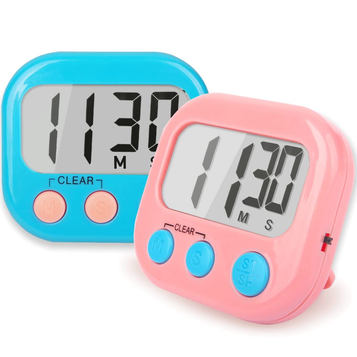 2 Pack Classroom Timers for Teachers Kids Large Magnetic Digital Timer Blue Pink Classroom Timer for Children and Teacher