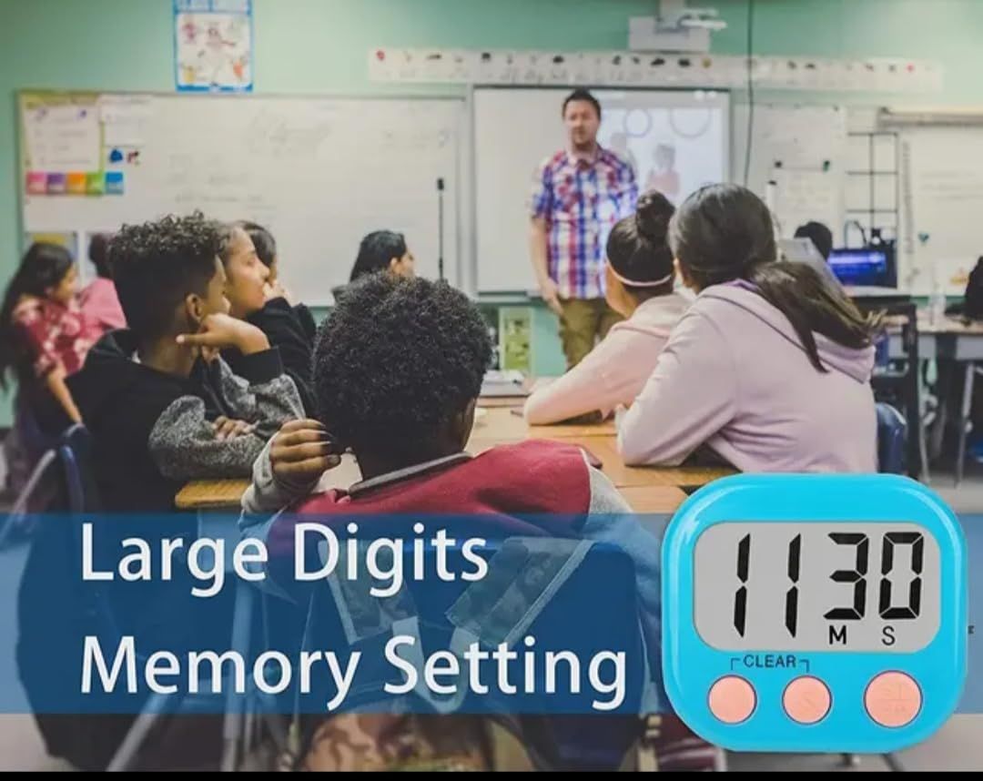 2 Pack Classroom Timers for Teachers Kids Large Magnetic Digital Timer Blue Pink Classroom Timer for Children and Teacher