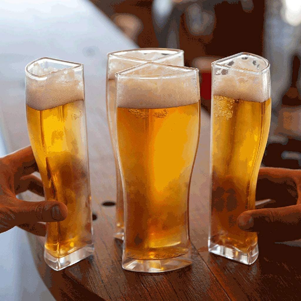 Large Beer Glasses Classic Craft Beer Glass - Safe Lead-Free Glass, Durable Father Pilsner Beer Drinking Glass