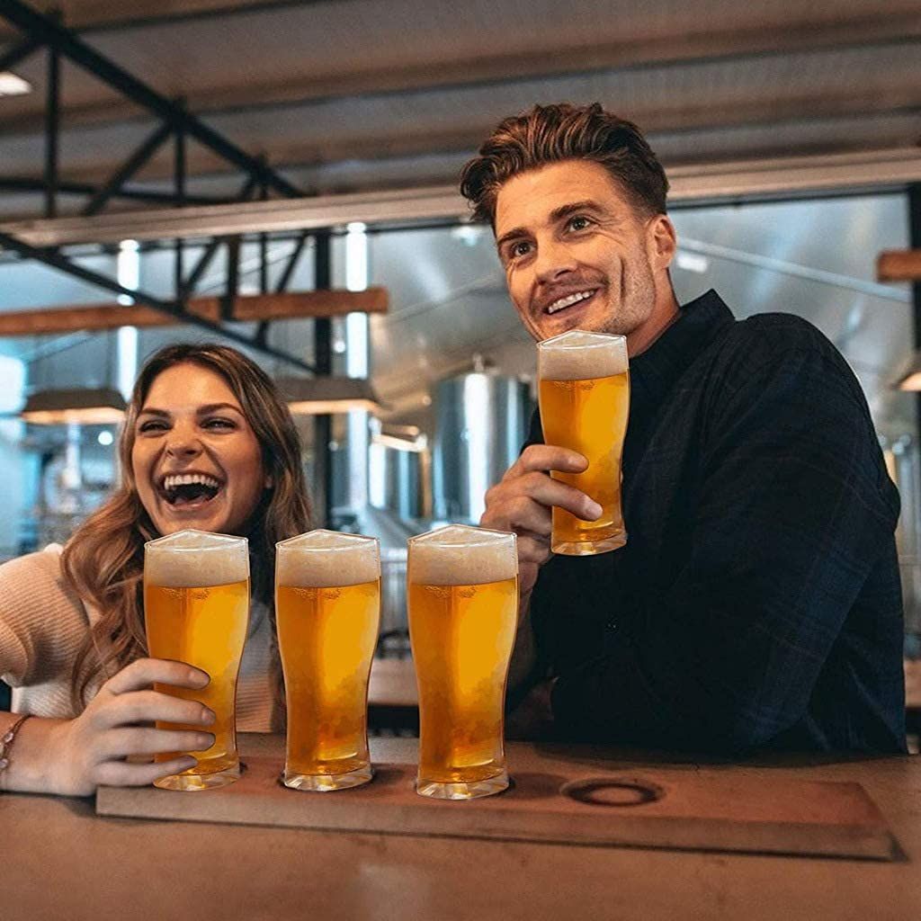 Large Beer Glasses Classic Craft Beer Glass - Safe Lead-Free Glass, Durable Father Pilsner Beer Drinking Glass