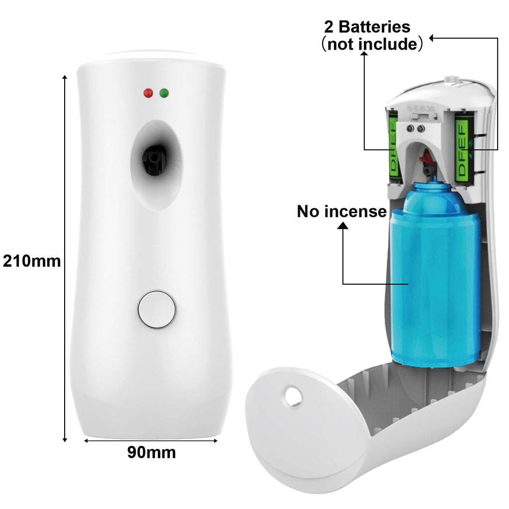Automatic Air Freshener Spray Dispenser (2-Pack) , Free Standing or Wall Mounted Automatic Aerosol Spray Dispenser Adjustable
