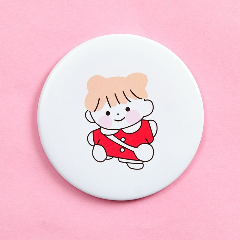 Folding Mirror, Hand-held Vanity Mirror, Portable Cute Mini Daisy Small Mirror, Small Round Mirror in Student Dormitory-5pcs