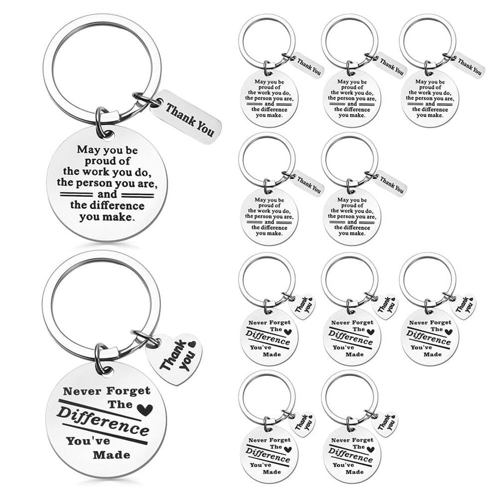 12 Pcs Thank You Inspirational Keychains Appreciation Gifts for Coworker Employee Farewell
