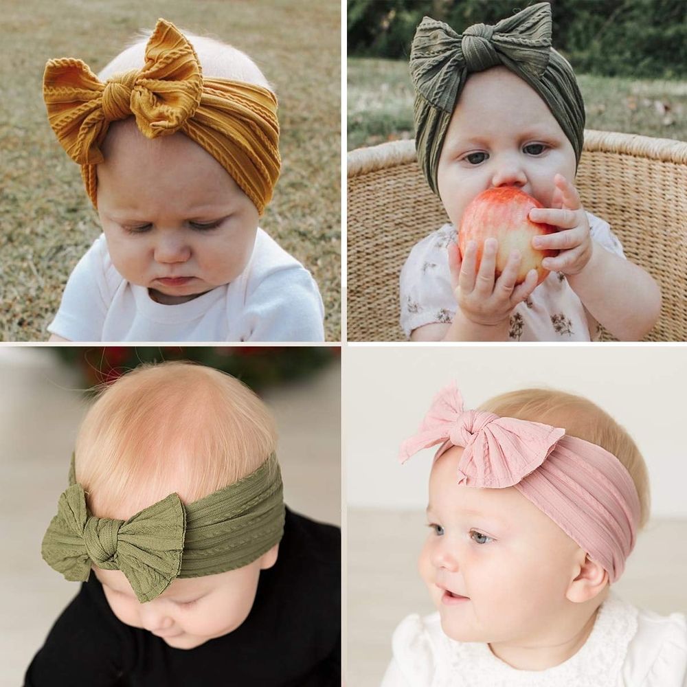 Baby Nylon Headbands Hair Bows Elastics Handmade Hair Accessories for Baby Girls Babies Newborn Infant Toddler 0-3 0-6 6-12 Months