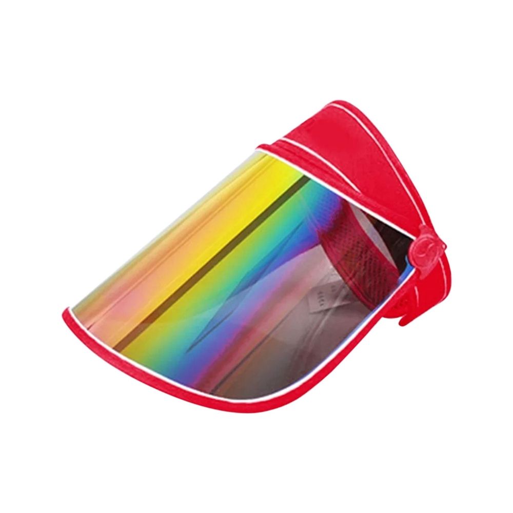 Full Coverage Sun Visor Hat, Transparent Anti Droplet Design For UV Protection And Outdoor Activities (Watermelon Red, One Size)