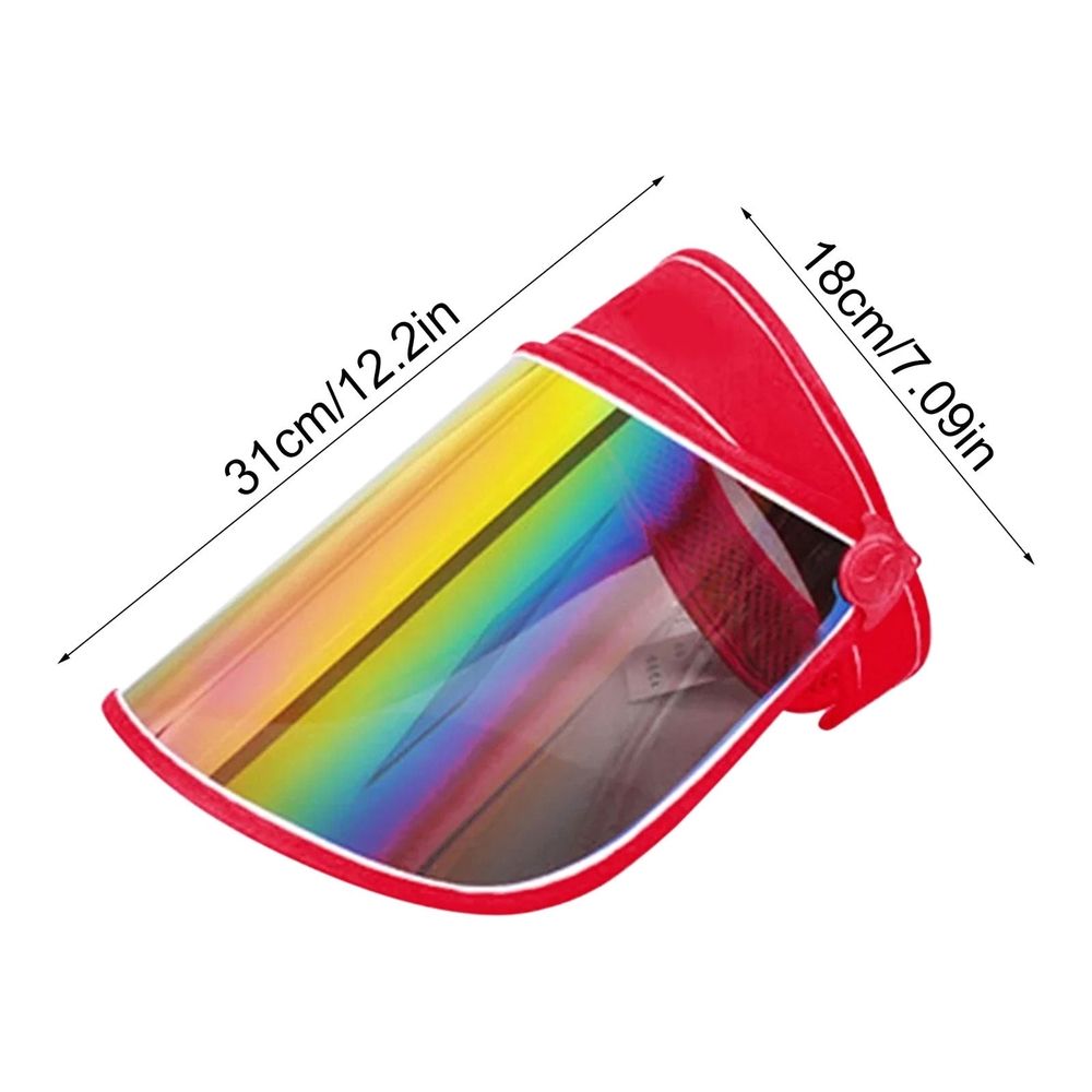 Full Coverage Sun Visor Hat, Transparent Anti Droplet Design For UV Protection And Outdoor Activities (Watermelon Red, One Size)