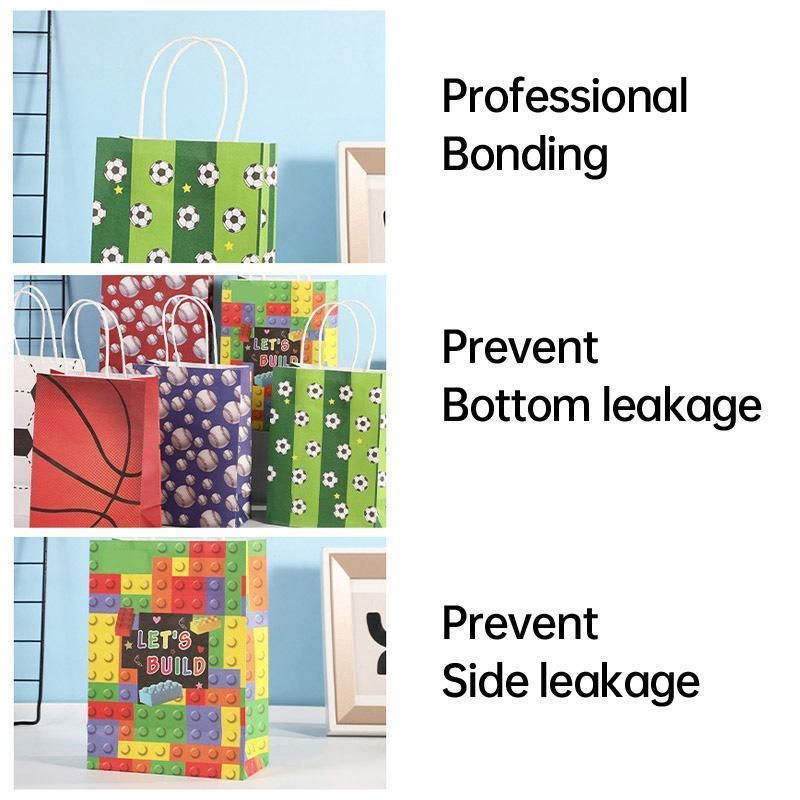 30PCS Fashion Ball Kraft Paper Gift Bag Festivals gift tote bag Party Favor Bag - Basketball-30pcs