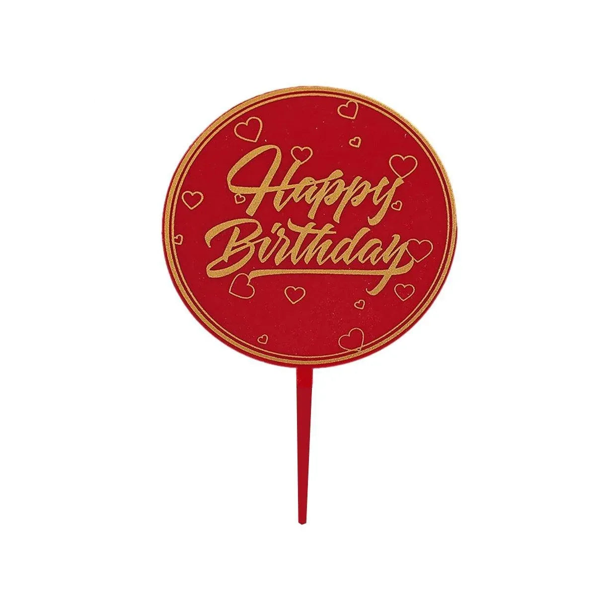 Happy Birthday Anniversary Wedding CakeCardboard Topper Acrylic Party Decoration - 12