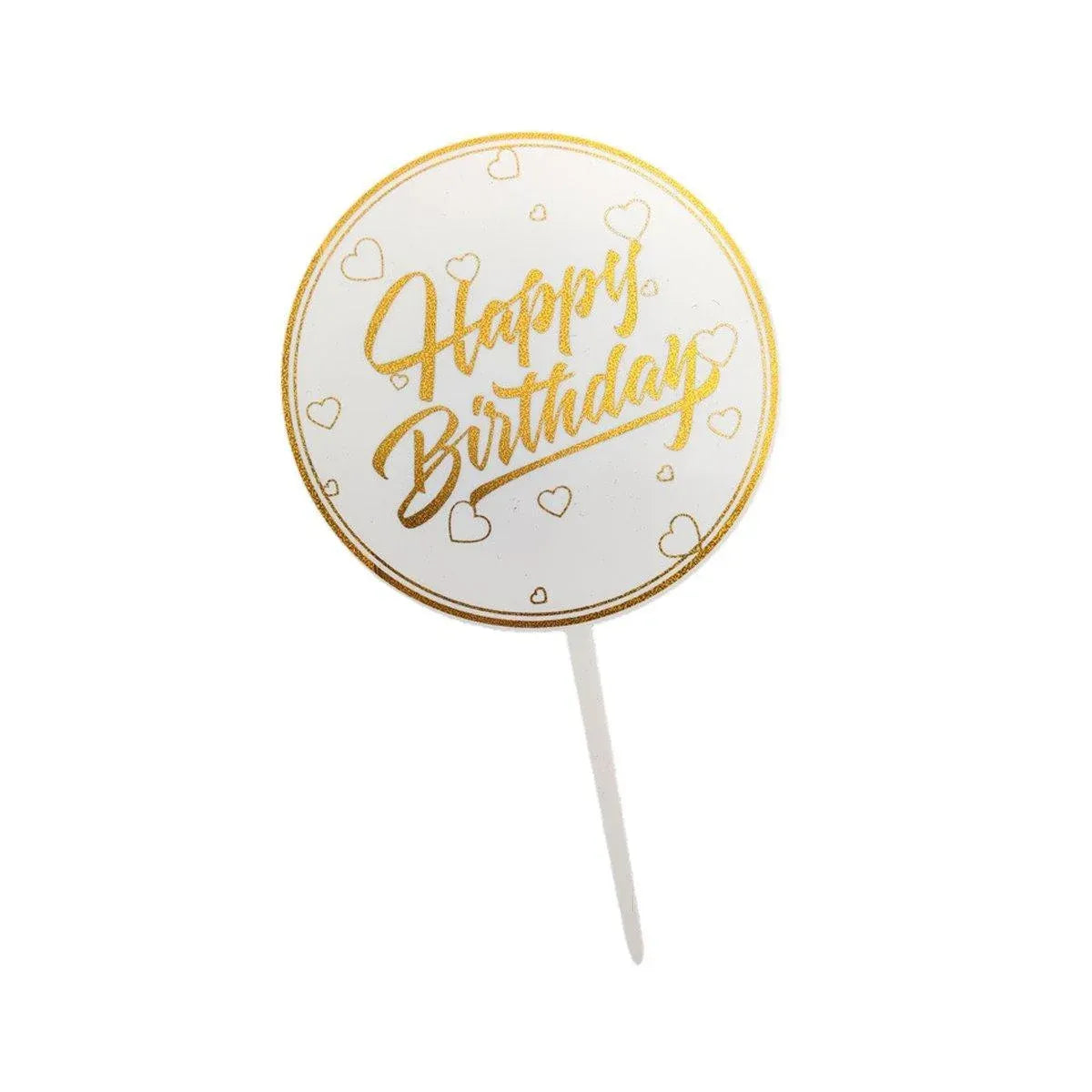 Happy Birthday Anniversary Wedding CakeCardboard Topper Acrylic Party Decoration - 14