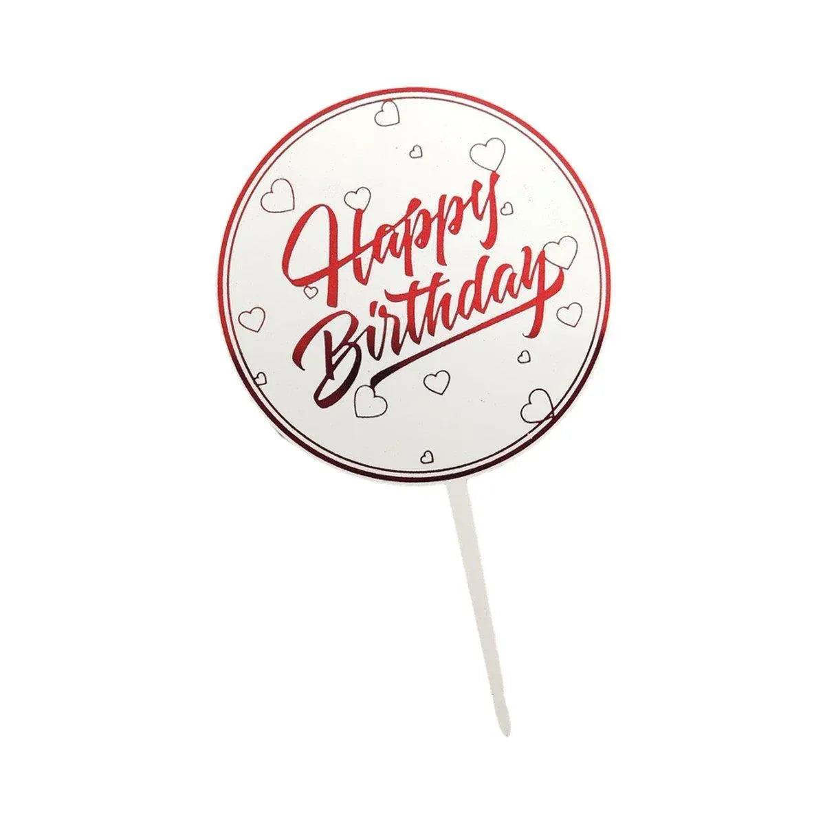 Happy Birthday Anniversary Wedding CakeCardboard Topper Acrylic Party Decoration - 16