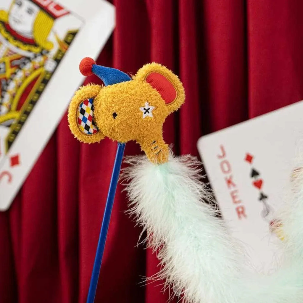 Circus Themed Cat Teaser Stick Interactive Teaser Pole Toy for Cats and Kittens - Ballet Bear