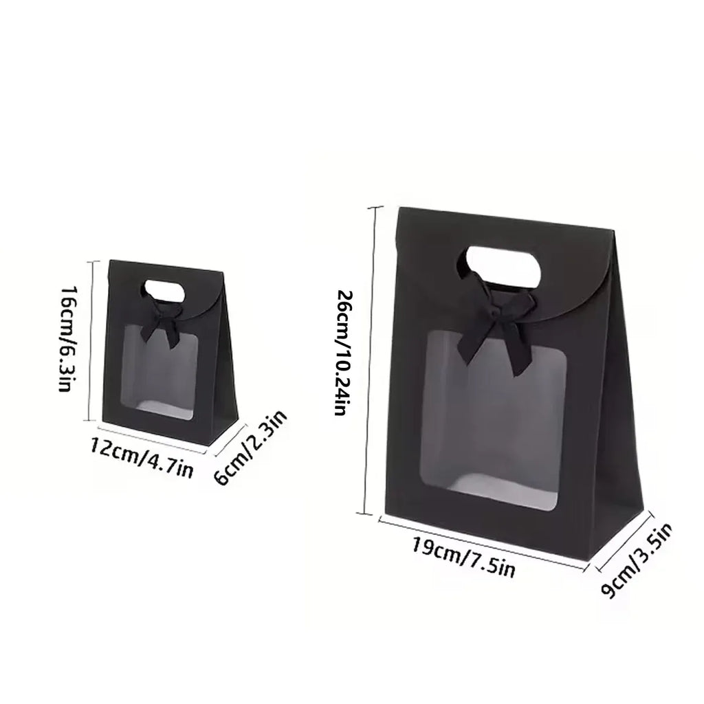24PCS Bow Gift Boxes with Clear Window Aesthetic for Candy Gift Packaging Use - S
